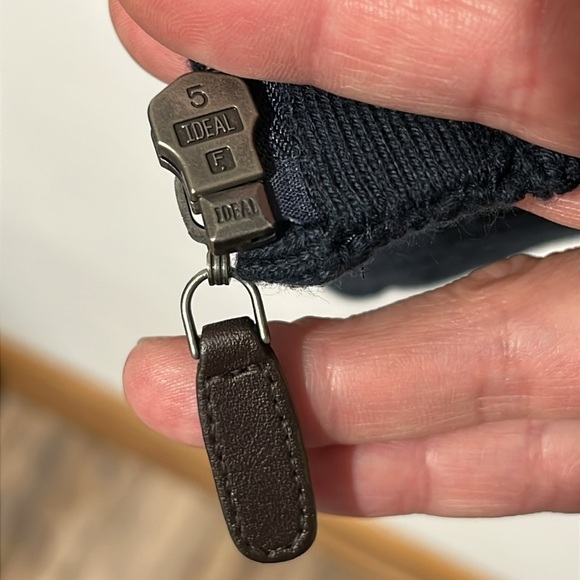 LL Bean Men's Full Zip Sweater Navy Blue 90s Cozy Cabin - Picture 7 of 13